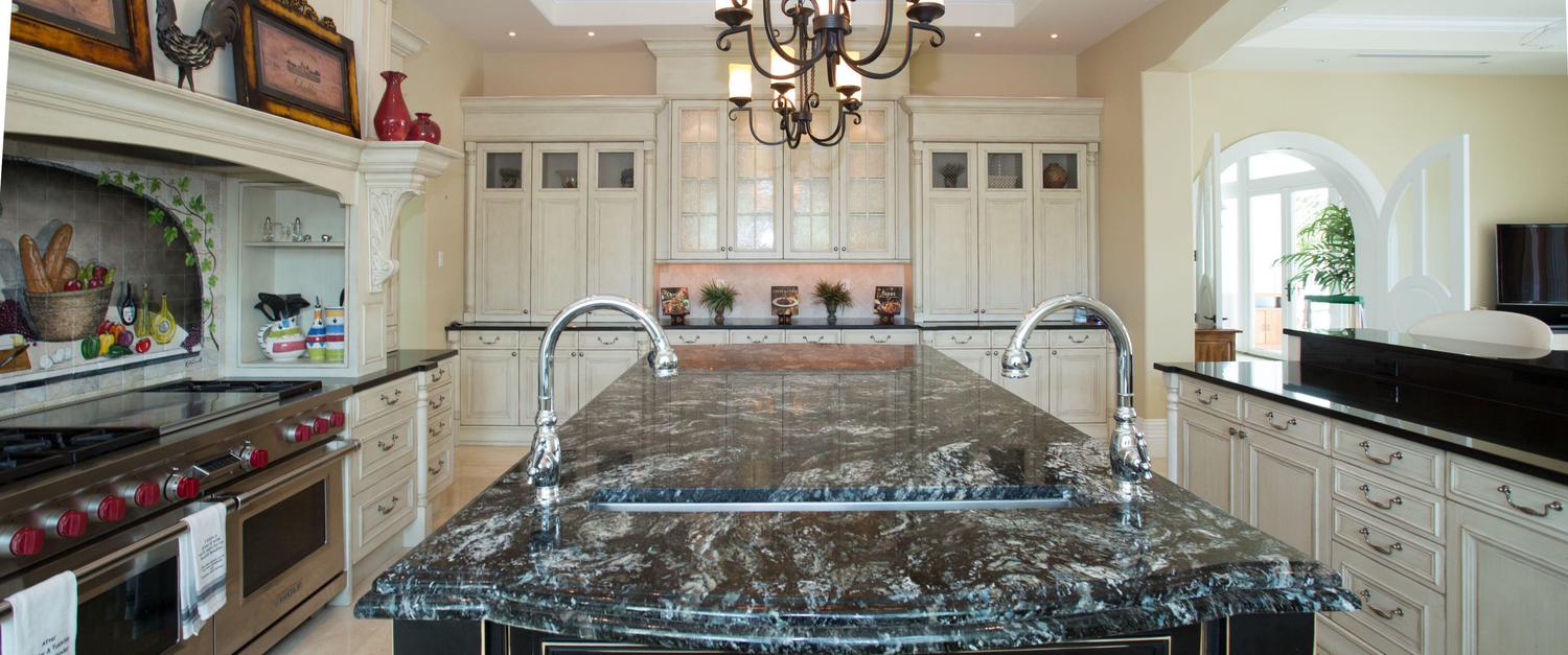 Beautiful renovated Kitchen with marble counter and island