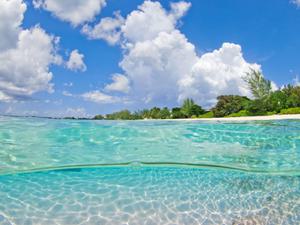 Beach over under in the Cayman Islands
