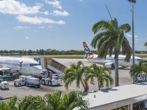 Cayman Airways planes at Owen Roberts Airport