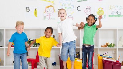 Children jumping for joy at the benefits of tutoring at Chatterbox