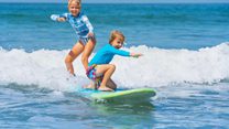 Children surfing