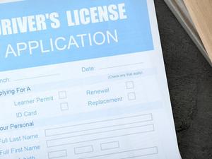 Licence Application stock image