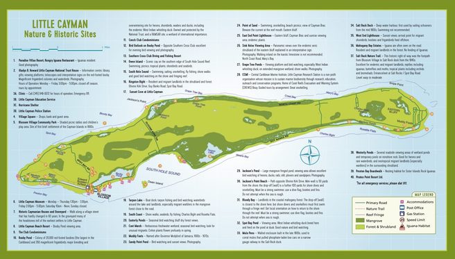 Map of Little Cayman Nature & Historic Sites