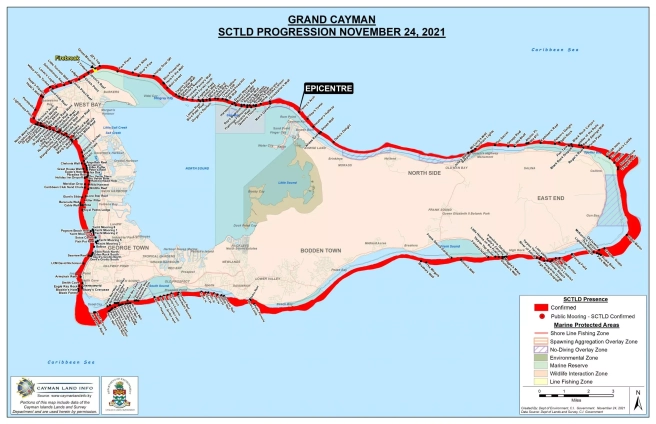 Stony Coral Disease Map Nov 2021