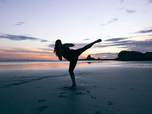 Martial arts the beach